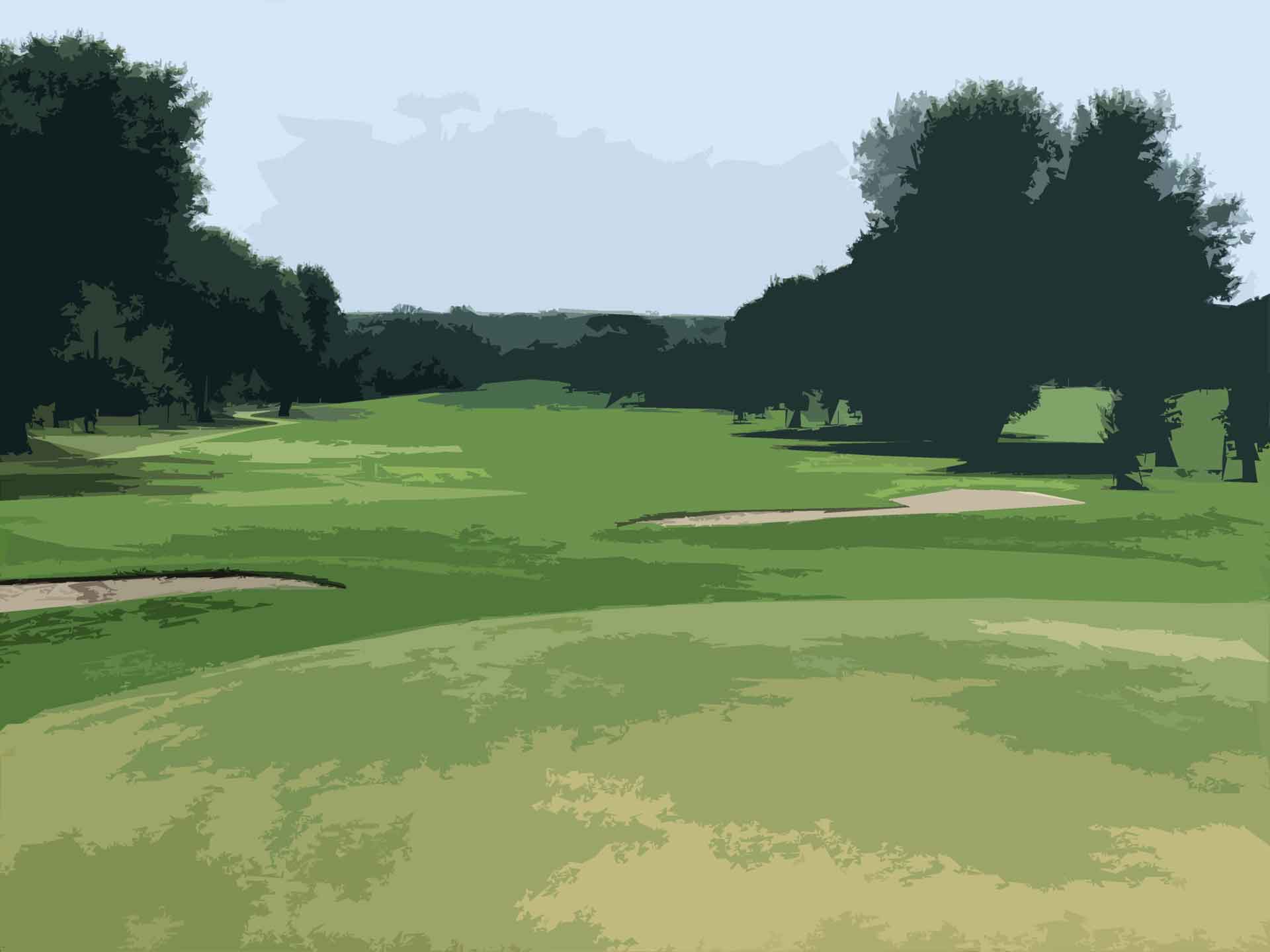 An artistic rendition of a golf course.